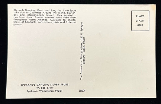 Spokane's Dancing Silver Spurs, Washington - Vintage 1950s Postcard