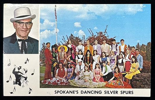 Spokane's Dancing Silver Spurs, Washington - Vintage 1950s Postcard