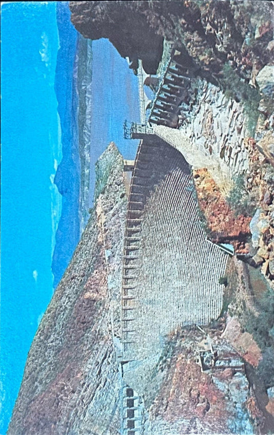 Roosevelt Dam, on the Apache Trail (Arizona Highway 88), Roosevelt, Arizona - Vintage Postcard