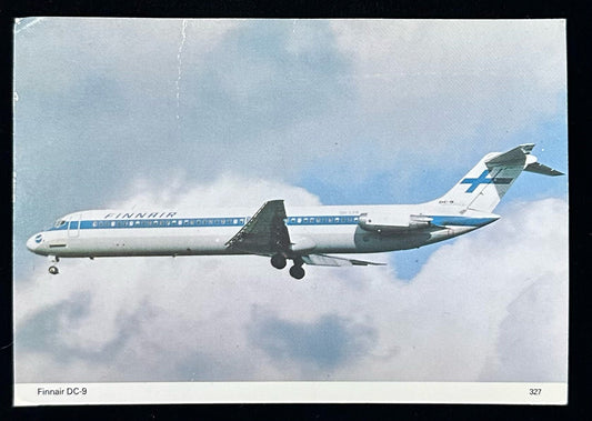 Finnair DC-9 - Vintage 1940s Airplane Postcard