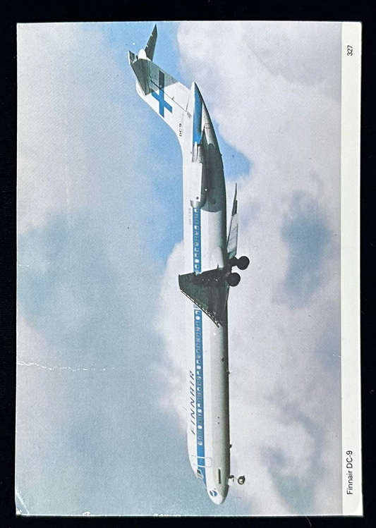 Finnair DC-9 - Vintage 1940s Airplane Postcard