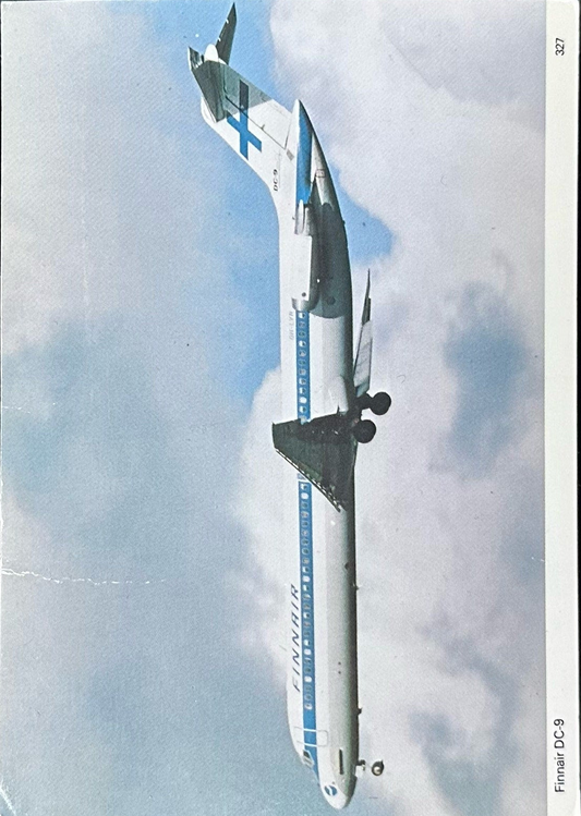 Finnair DC-9 - Vintage 1940s Airplane Postcard