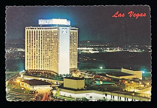 Vegas Hotel - Early Hilton Hotel Photo- Vintage Postcard