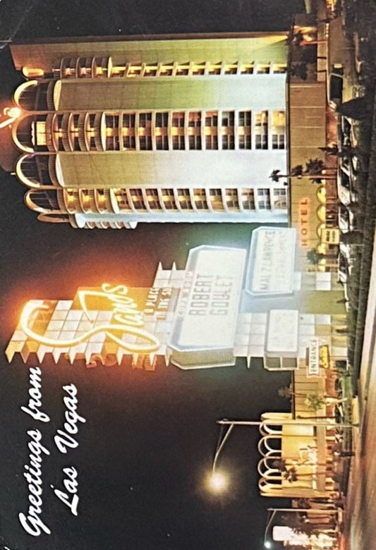 Greetings from Las Vegas Sands Hotel- Vintage Postcard of Sands Hotel and Casino