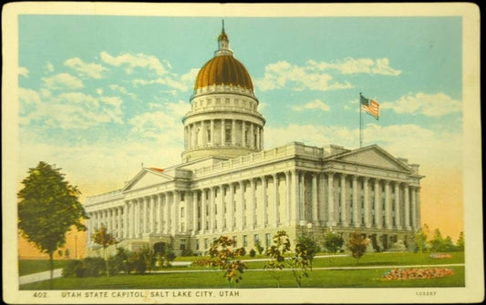 Utah State Capital, Salt Lake City, Utah - Vintage Postcard