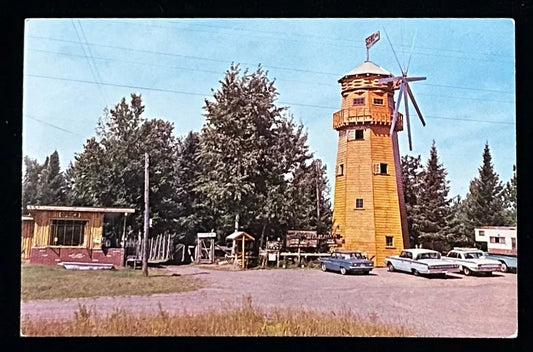 Paulding Zoo Windmill -  Wausau, Wisconsin - Vintage 1960s Postcard