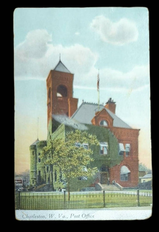 Post Office, Charleston, West Virginia - Vintage 1920s Postcard