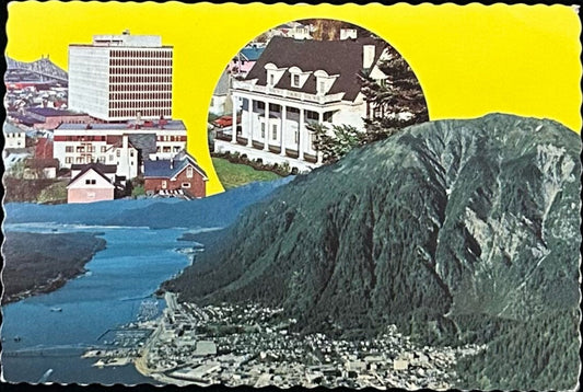 An Aerial View of Juneau, Alaska's Capital - Vintage Postcard