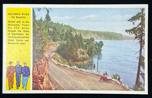 Columbia River, Washington - Vintage 1930s Nature Postcard