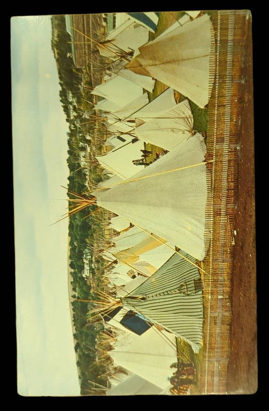 Indian Village at the Pendleton Round-Up, Oregon - Vintage 1950s Postcard
