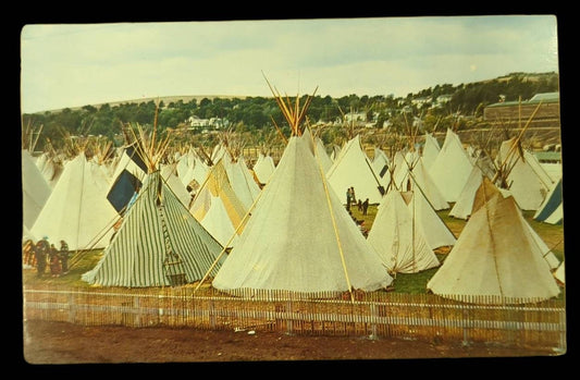 Indian Village at the Pendleton Round-Up, Oregon - Vintage 1950s Postcard