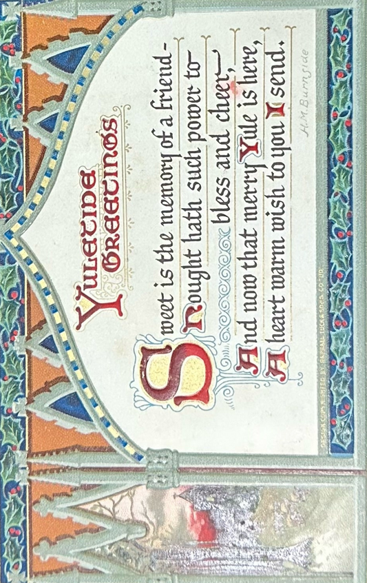 Yuletide Greetings - Vintage Tuck's Postcard