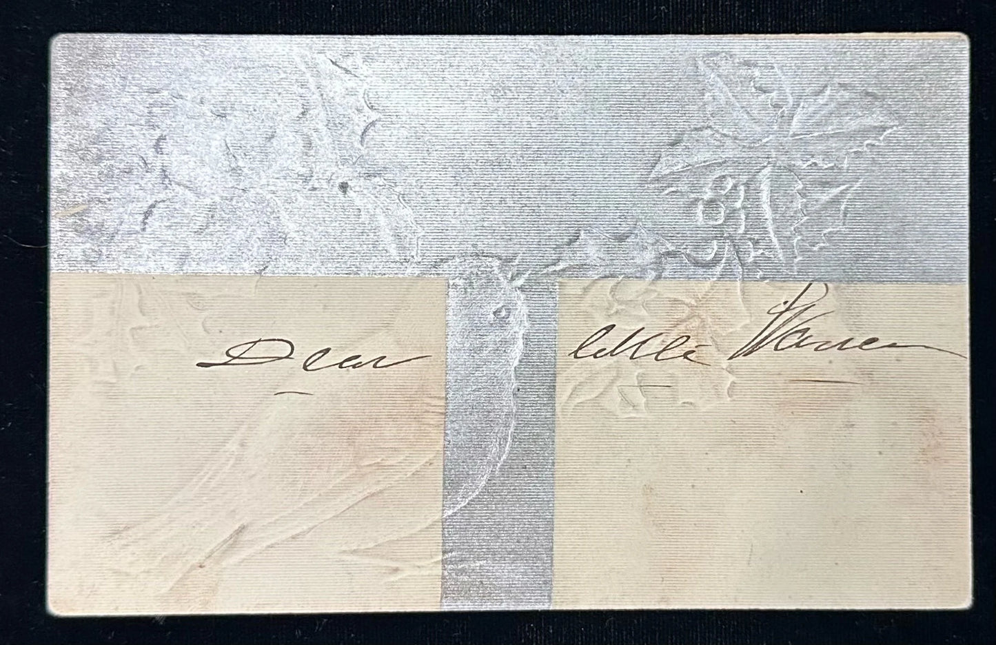 With best Christmas Wishes - Vintage Postcard With Bird Made of Real Feathers (RARE find)