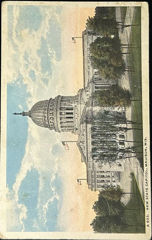 A 633. New State Capitol, Madison, Wis. - Vintage Postcard