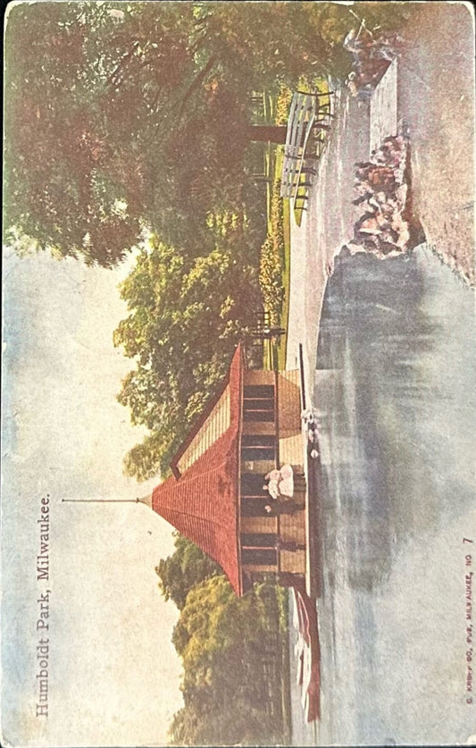 Humboldt Park, Milwaukee - Vintage 1910 Postcard