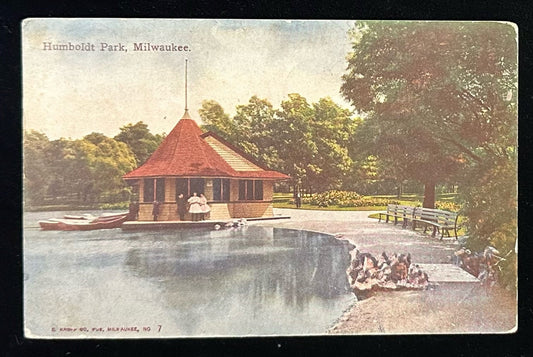 Humboldt Park, Milwaukee - Vintage 1910 Postcard