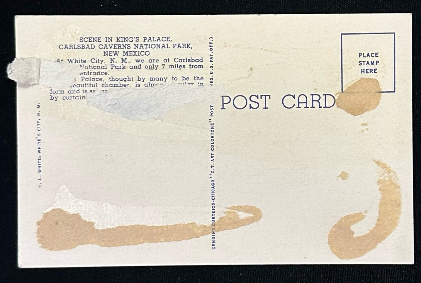Scene in King's Palace - Carlsbad Caverns National Park, New Mexico - Vintage Postcard