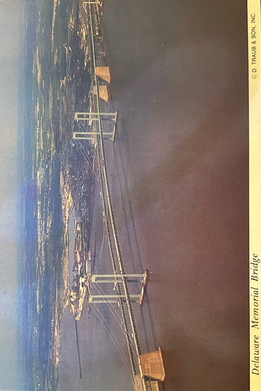 Delaware Memorial Bridge - Wilmington, Delaware- 1990 Postcard