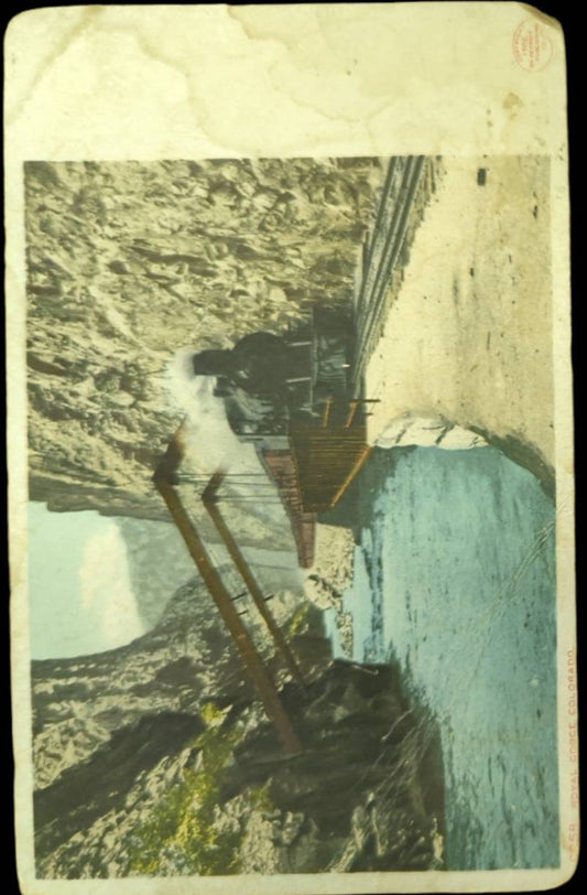 Royal Gorge, Colorado With Steam Engine Coming Through a Full Throttle - Vintage Postcard