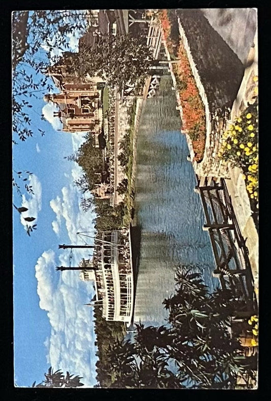 Cruising the Rivers of America - Disneyland Vintage Postcard