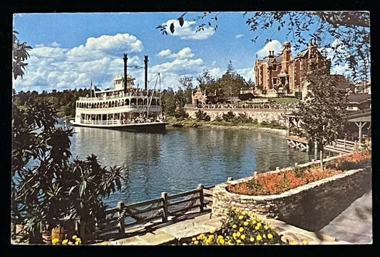 Cruising the Rivers of America - Disneyland Vintage Postcard
