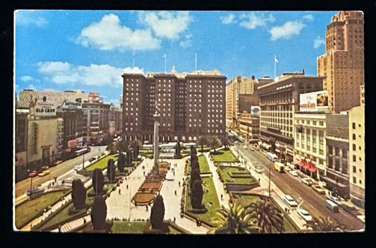 St. Francis Hotel -  Union Square, San Francisco - Vintage 1970s Postcard