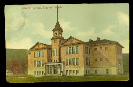Central School, Dayton, Washington - Vintage 1910s Postcard