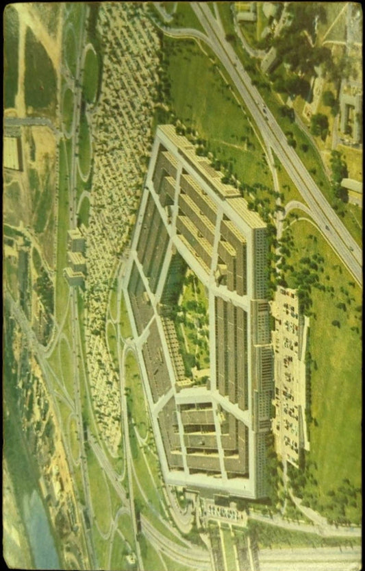 Aerial View of Pentagon, Arlington, Virginia - Vintage 1960s Postcard