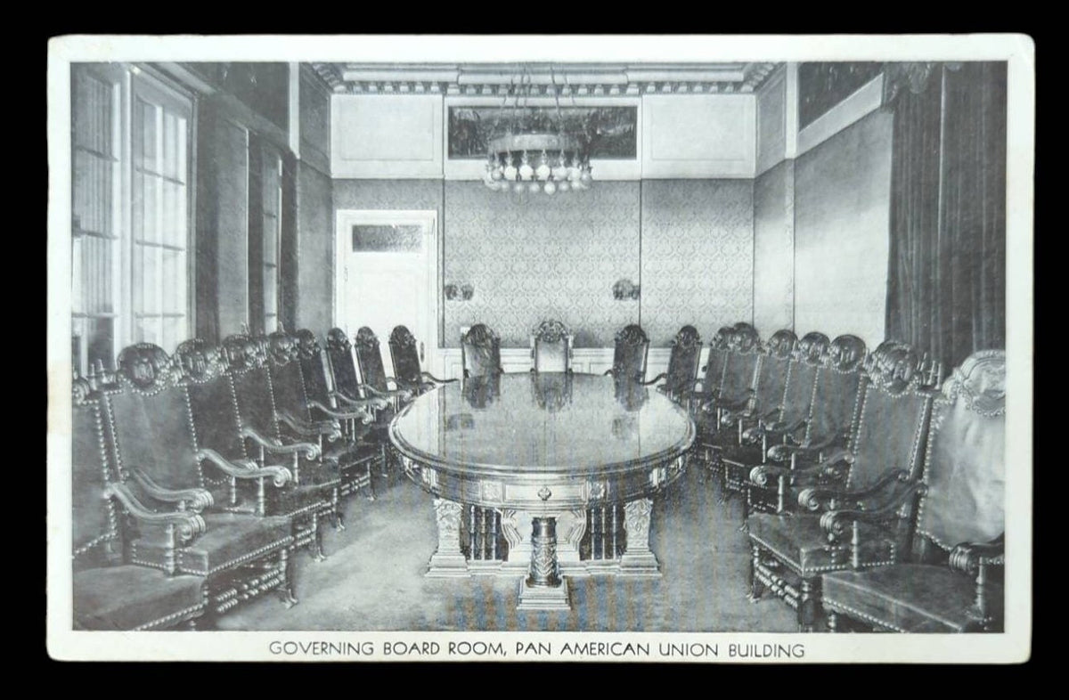 Governing Board Room, Pan American Union Building, Washington D.C. - Vintage 1920s Postcard