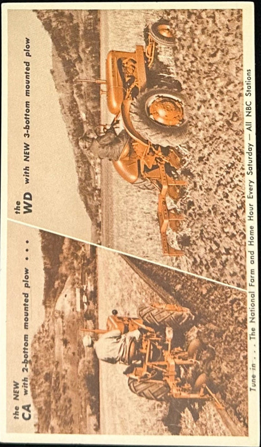 Tune in... The National Farm and Home Hour Every Saturday - Tractors Compared -  All NBC Stations - Vintage Postcard