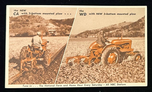 Tune in... The National Farm and Home Hour Every Saturday - Tractors Compared -  All NBC Stations - Vintage Postcard