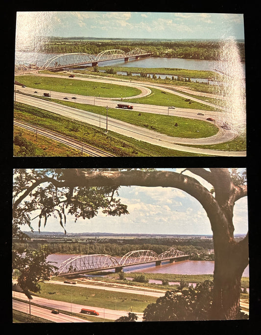 Sioux City Cloverleaf- Sioux City,Iowa to Nebraska- 2 Card Set Vintage Postcards
