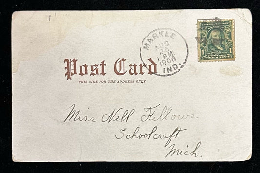 U.S. Battleship Alabama, Place Launched, Philadelphia, PA.Early, front message area, pre-1908 produc
