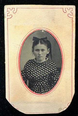 Vintage Tintype Photograph of Young Girl in the Late 1800s