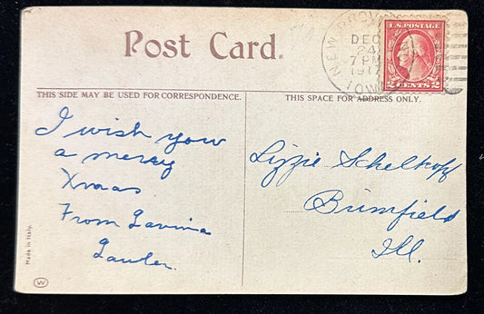 Madonna with Child - Linen Postcard