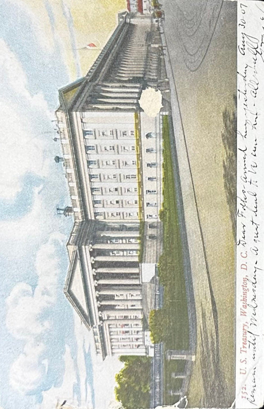 The US Treasury, Washington, D.C. - 1900s Vintage Postcard