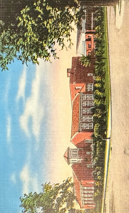 High School, Valparaiso, Indiana - Linen Vintage Postcard