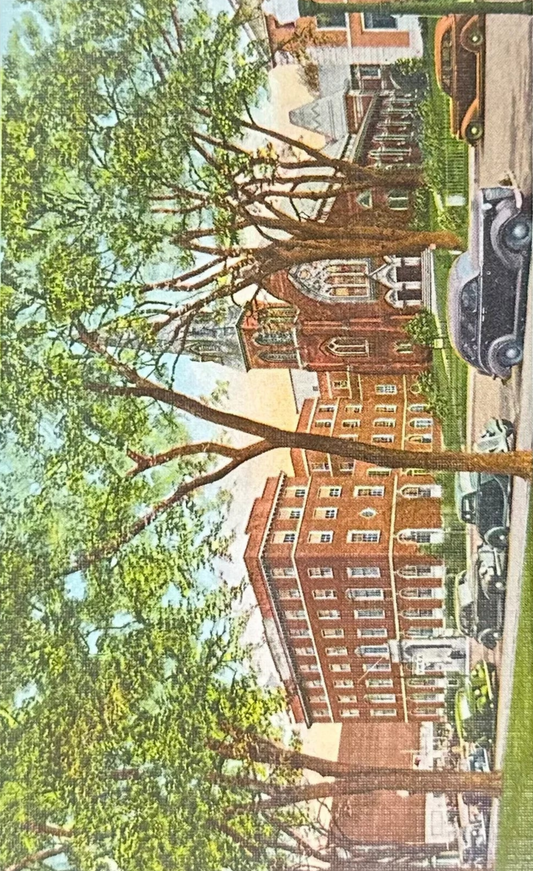 Y.M.C.A. And First Congregational Church, Waterbury, Connecticut - Linen Vintage Postcard