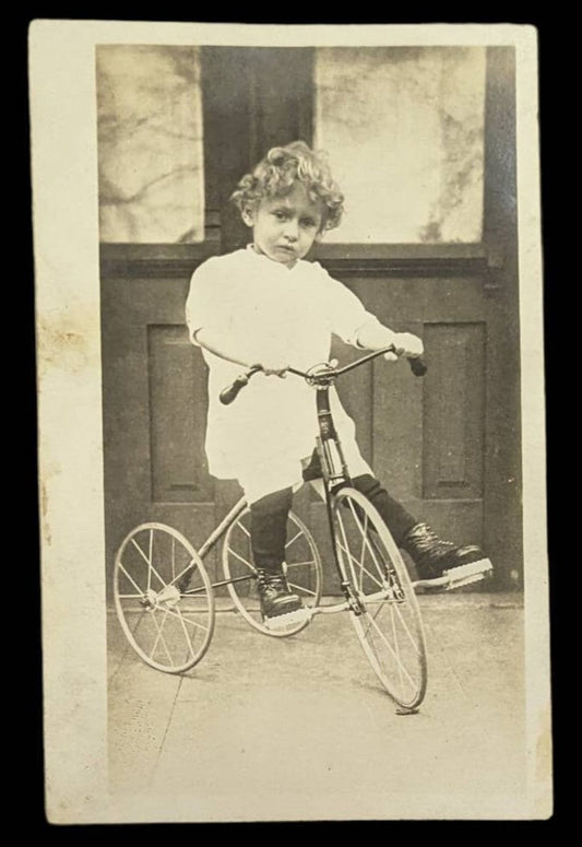 RPPC - Two year old Boy on a Bike