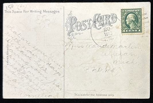 Religious Easter Greetings 1913 Postcard - Vintage Postcard