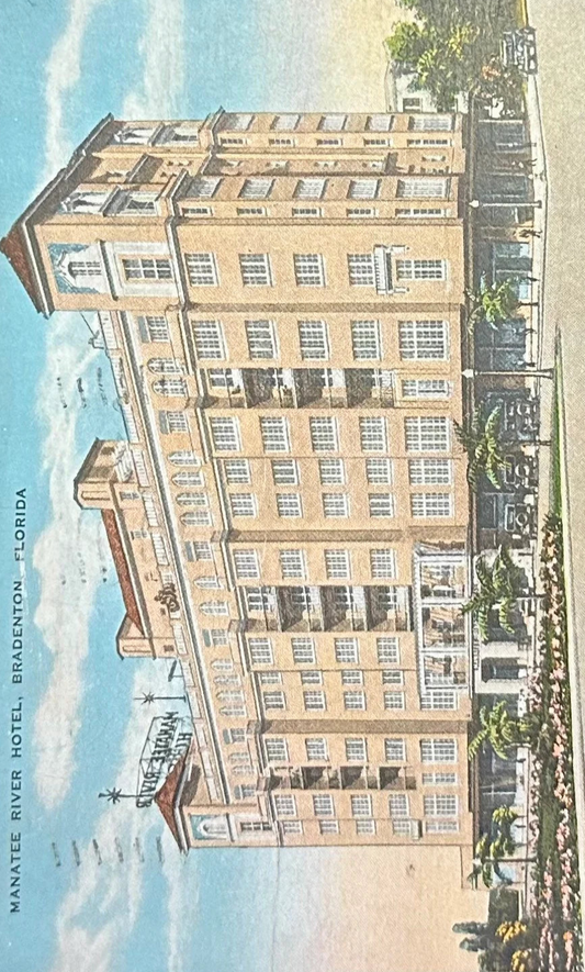 Manatee River Hotel, Bradenton, Florida - Vintage 1930s Architecture Postcard
