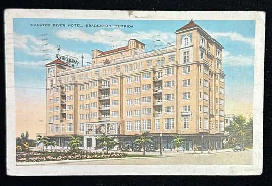 Manatee River Hotel, Bradenton, Florida - Vintage 1930s Architecture Postcard