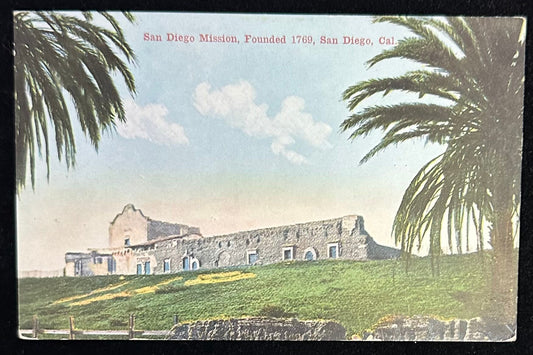 San Diego Mission - Founded 1760 - San Diego, Cal. - Vintage Postcard
