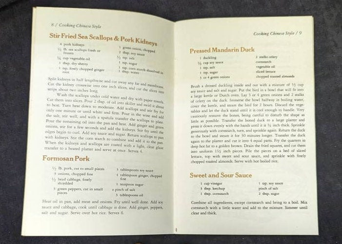 1979 Cooking Chinese Style Cookbook - Americanized Asian Food - Chinese American Dishes