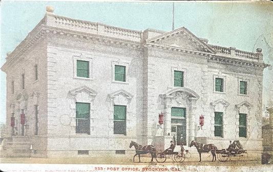 Post Office - Stockton, Cal. - Pre 1906 Postcard