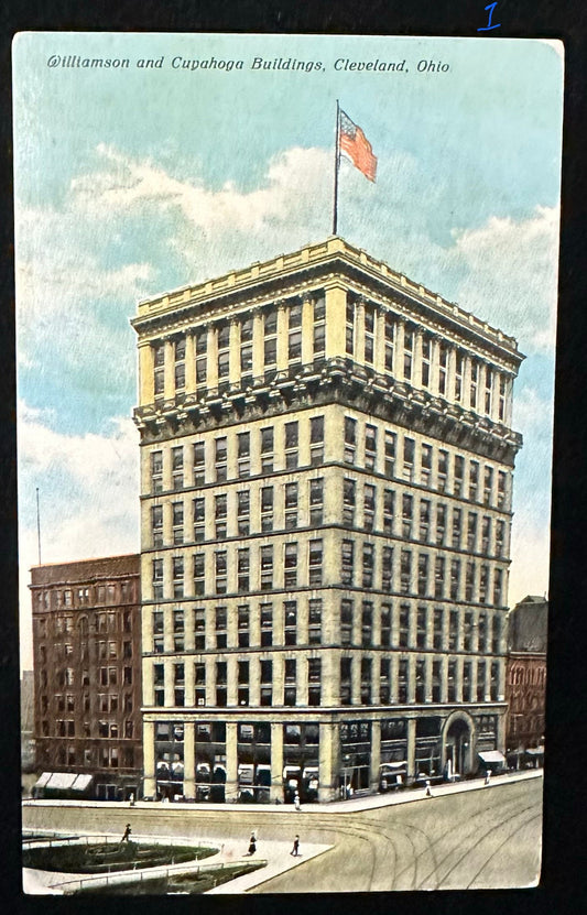 Williamson and Cupahoga Buildings, Cleveland, Ohio - Vintage Postcard **2 available