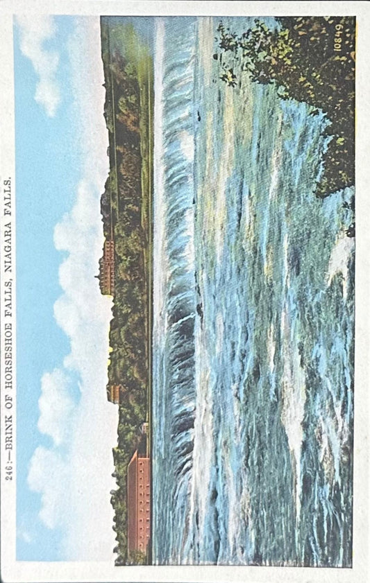 246 Brink of Horseshoe Falls, Niagara Falls - Vintage Postcard