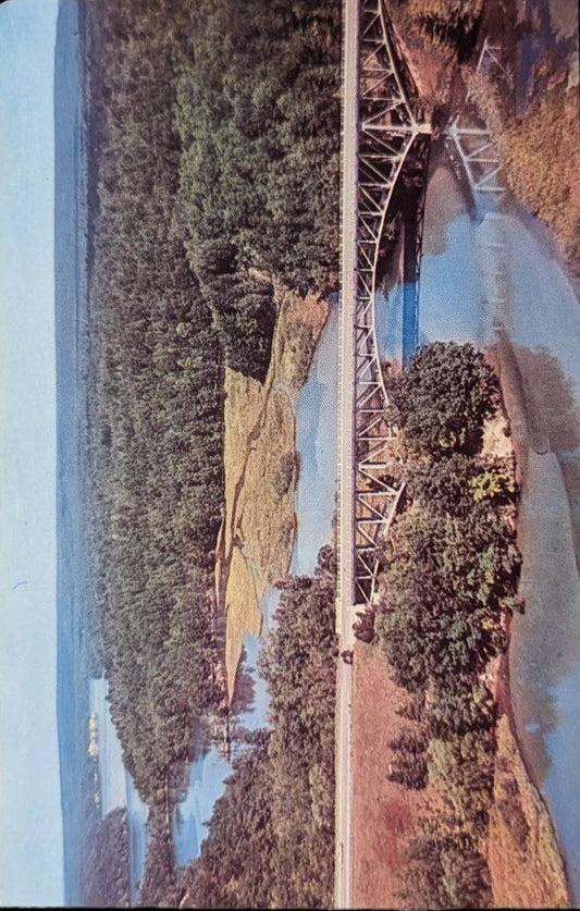 Cooley Bridge on Hwy. 55 Spanning the Pine River, Wellston Michigan - Vintage Postcard