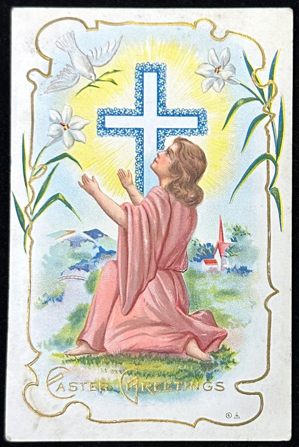 Religious Easter Greetings 1913 Postcard - Vintage Postcard