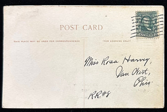 Gold Art Deco Embossed Hand Painted Easter Greeting  - 1918 Postcard - Vintage Postcard